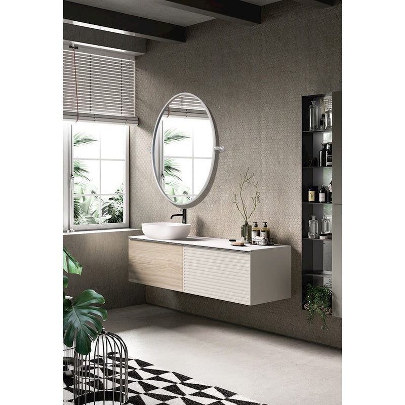 Elegant Decor Everly Oval Pivot Mirror 21X32", Silver