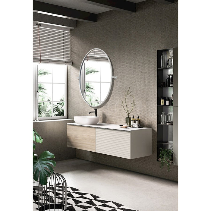 Elegant Decor Everly Oval Pivot Mirror 21X32", Silver