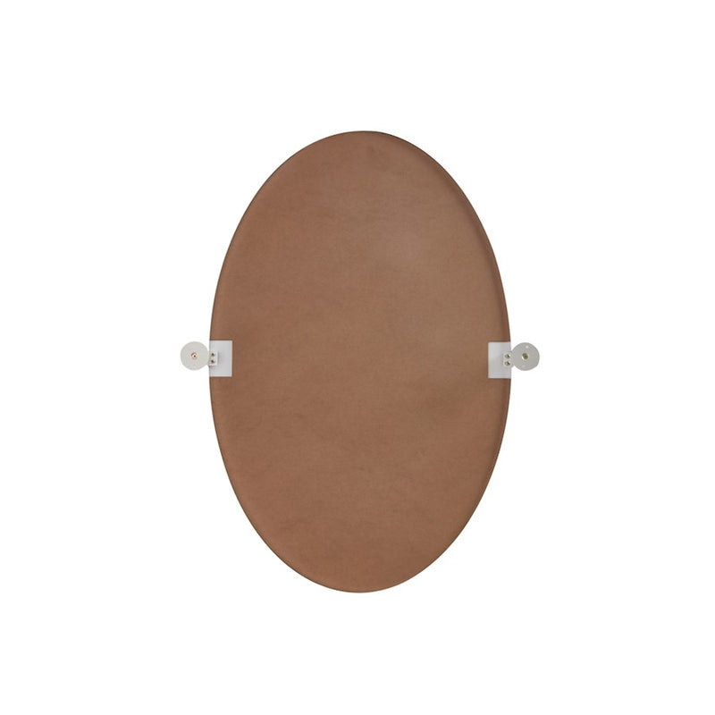 Elegant Decor Everly Oval Pivot Mirror 21X32", Silver