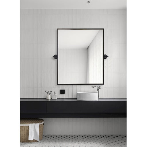 Elegant Decor Everly Rectangle Pivot Mirror 24X20", Black