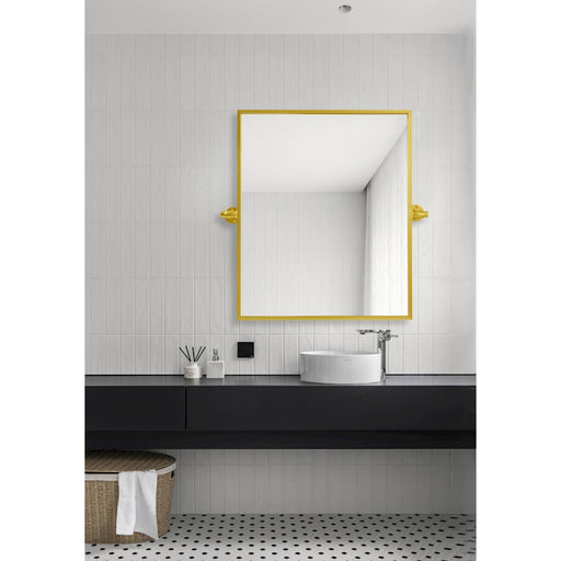 Elegant Decor Everly Rectangle Pivot Mirror 24X20", Gold