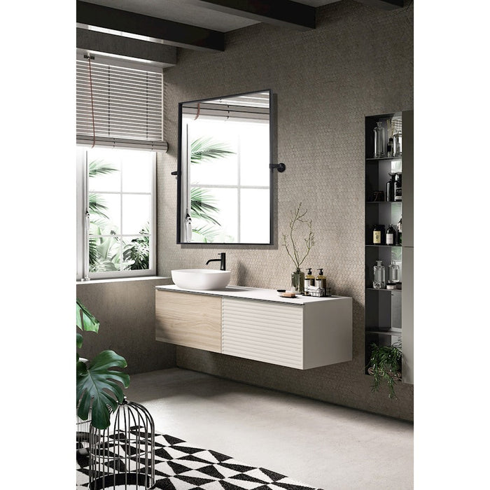 Elegant Decor Everly Rectangle Pivot Mirror 24X32", Black