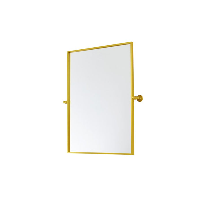 Elegant Decor Everly Rectangle Pivot Mirror 24X32", Gold