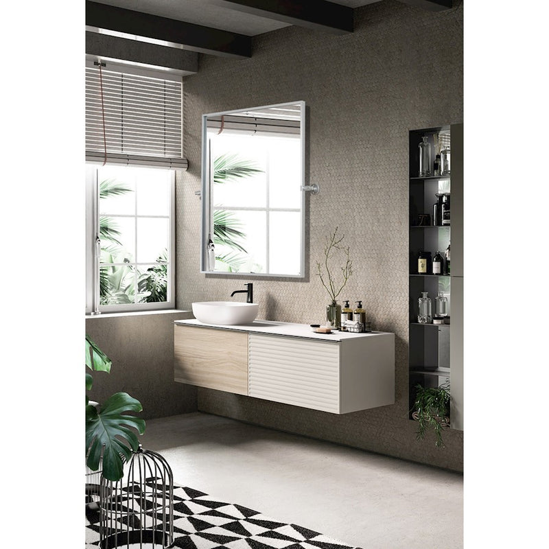 Elegant Decor Everly Rectangle Pivot Mirror 24X32", Silver