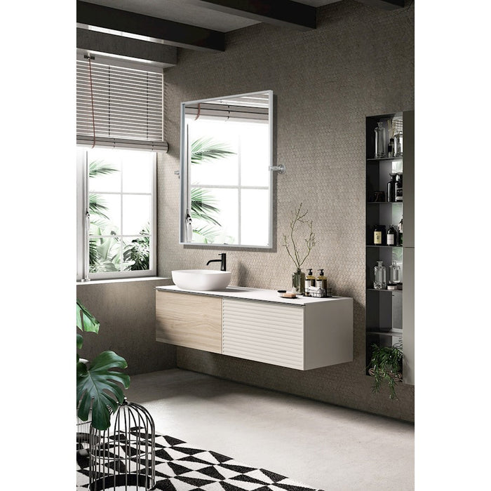 Elegant Decor Everly Rectangle Pivot Mirror 24X32", Silver