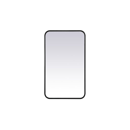 Elegant Decor Evermore Soft Corner Rectangular Mirror 18X30", Black