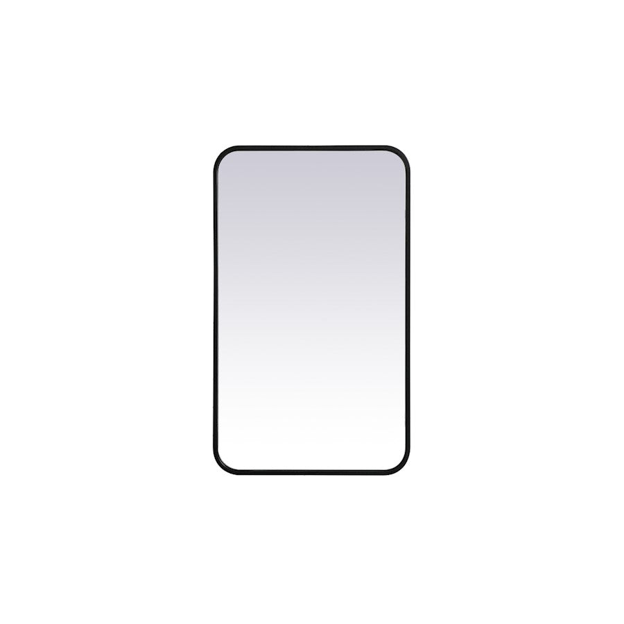 Elegant Decor Evermore Soft Corner Rectangular Mirror 18X30", Black