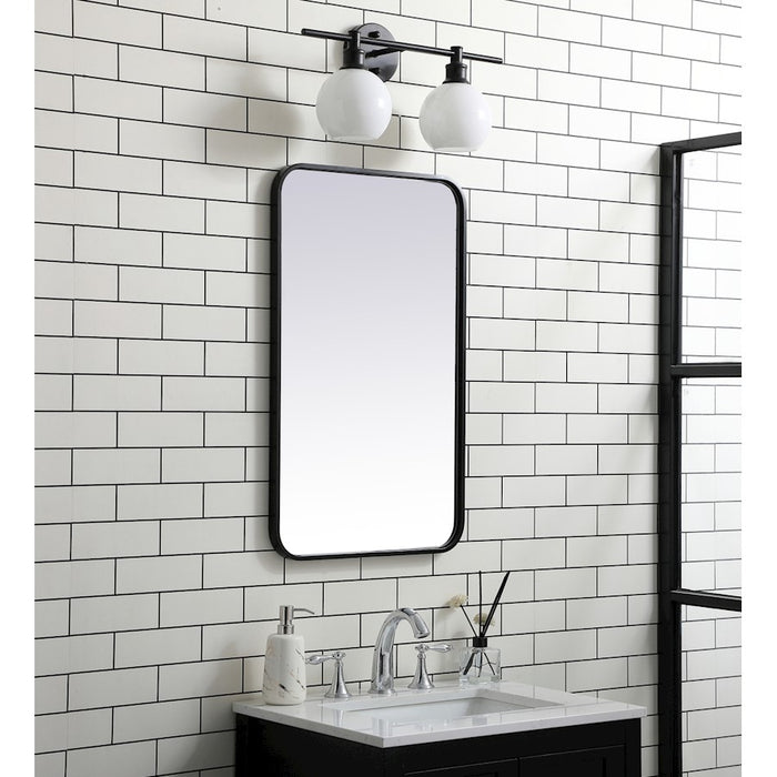 Elegant Decor Evermore Soft Corner Rectangular Mirror 18X30", Black