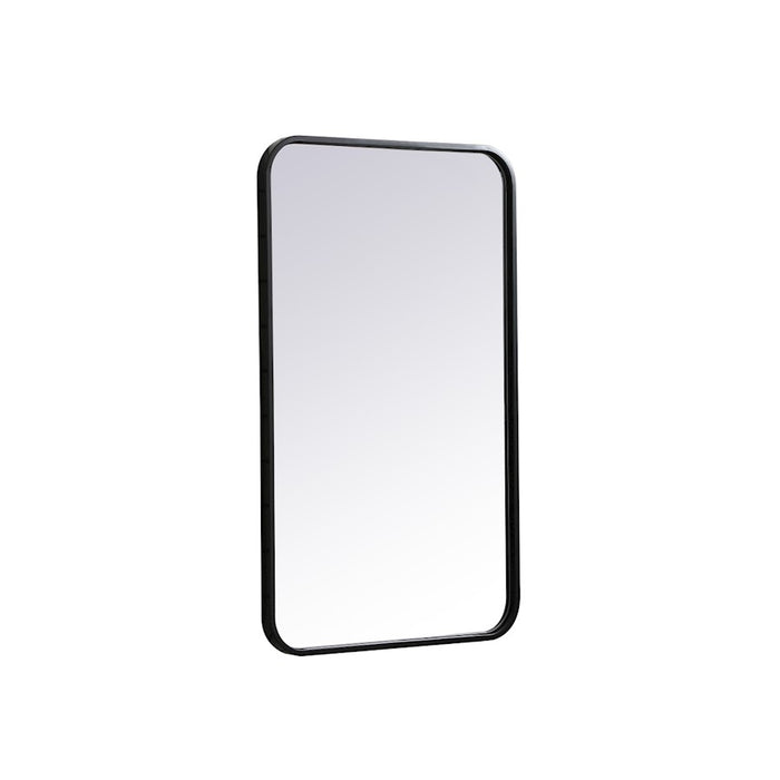 Elegant Decor Evermore Soft Corner Rectangular Mirror 18X30", Black
