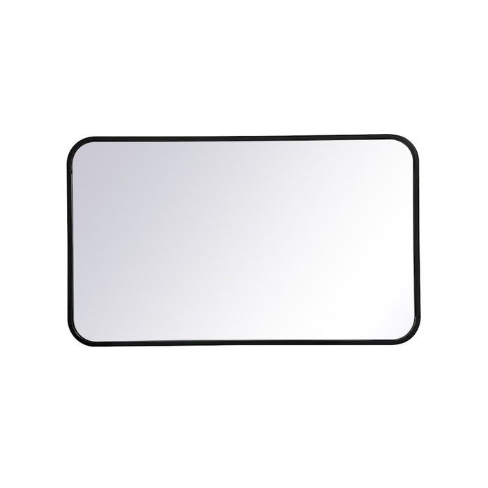 Elegant Decor Evermore Soft Corner Rectangular Mirror 18X30", Black