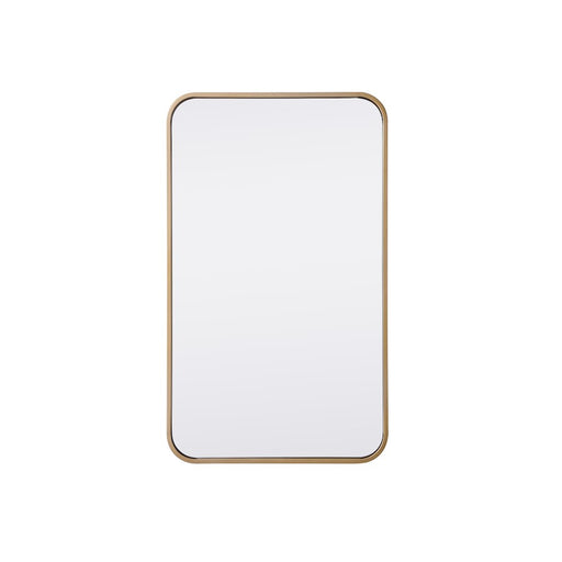 Elegant Decor Evermore Soft Corner Rectangular Mirror 18X30", Brass