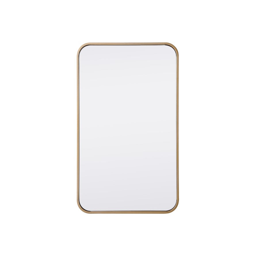 Elegant Decor Evermore Soft Corner Rectangular Mirror 18X30", Brass