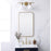 Elegant Decor Evermore Soft Corner Rectangular Mirror 18X30", Brass
