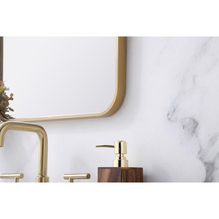 Elegant Decor Evermore Soft Corner Rectangular Mirror 18X30", Brass