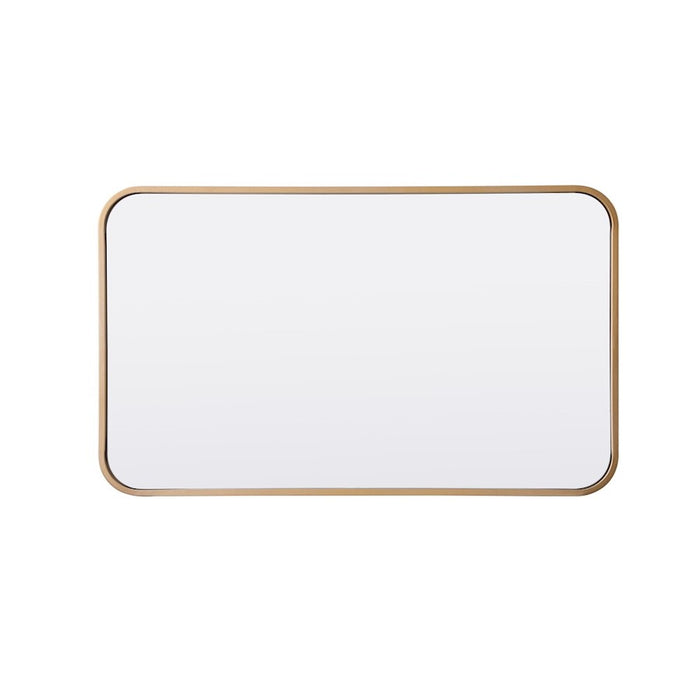 Elegant Decor Evermore Soft Corner Rectangular Mirror 18X30", Brass