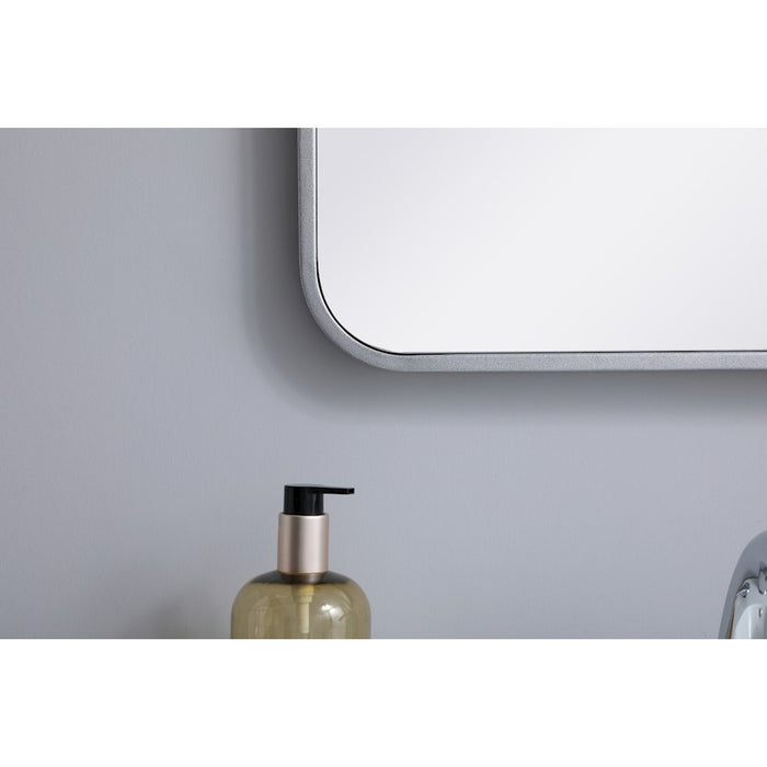 Elegant Decor Evermore Soft Corner Rectangular Mirror 18X30", Silver