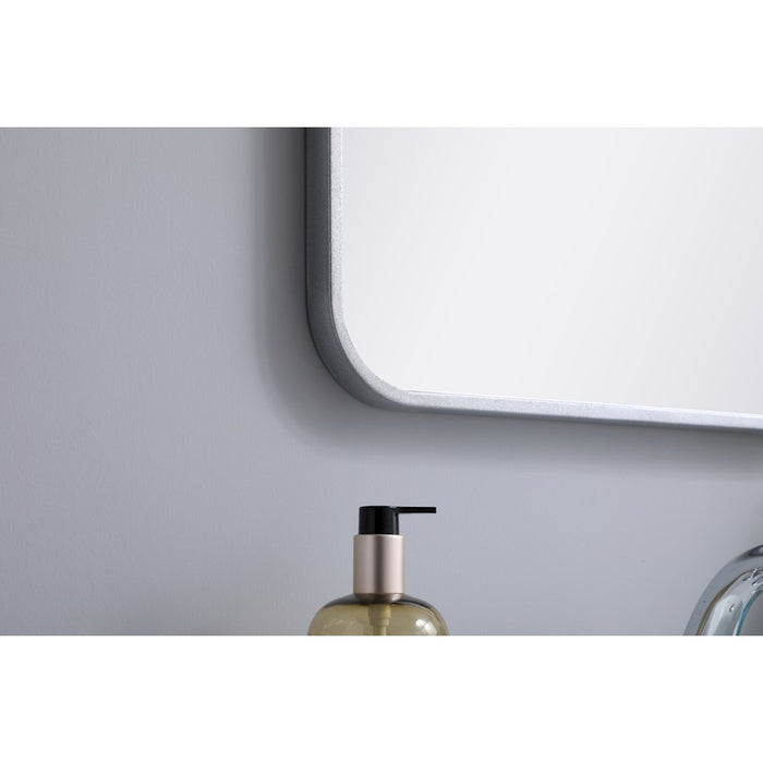 Elegant Decor Evermore Soft Corner Rectangular Mirror 18X30", Silver