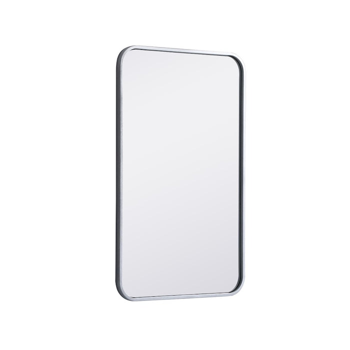 Elegant Decor Evermore Soft Corner Rectangular Mirror 18X30", Silver