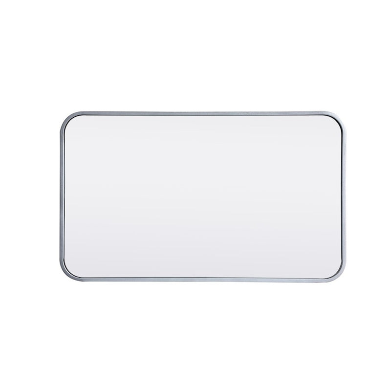 Elegant Decor Evermore Soft Corner Rectangular Mirror 18X30", Silver