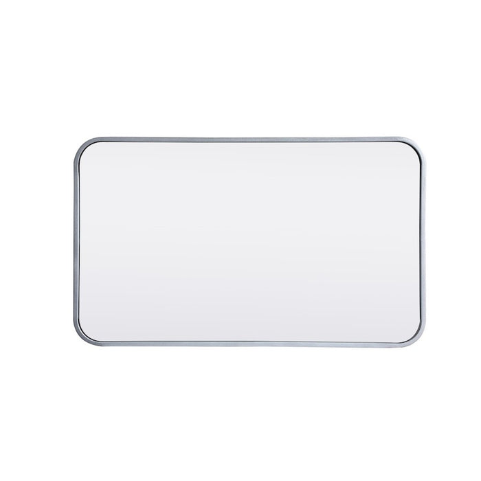 Elegant Decor Evermore Soft Corner Rectangular Mirror 18X30", Silver