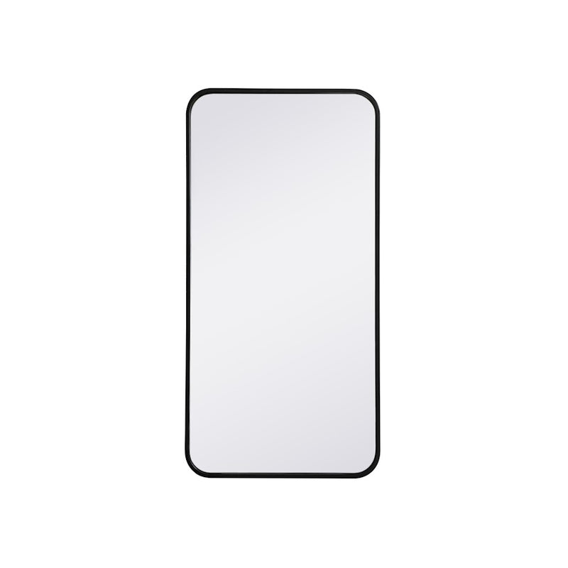 Elegant Decor Evermore Soft Corner Rectangular Mirror 18X36", Black