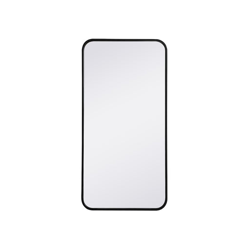 Elegant Decor Evermore Soft Corner Rectangular Mirror 18X36", Black