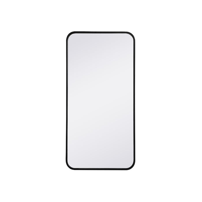 Elegant Decor Evermore Soft Corner Rectangular Mirror 18X36", Black