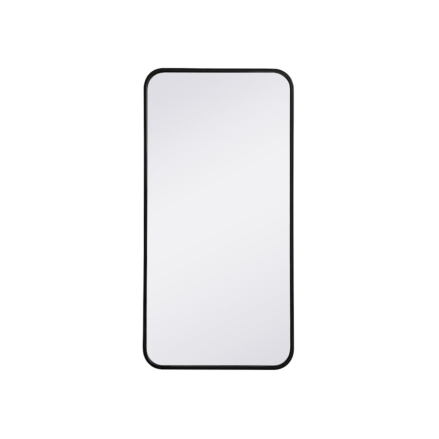 Elegant Decor Evermore Soft Corner Rectangular Mirror 18X36", Black