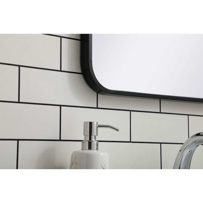 Elegant Decor Evermore Soft Corner Rectangular Mirror 18X36", Black