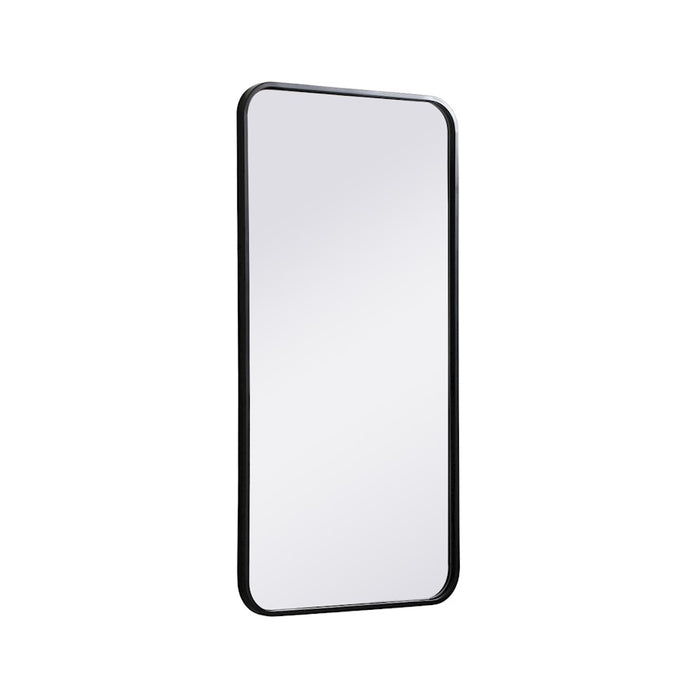 Elegant Decor Evermore Soft Corner Rectangular Mirror 18X36", Black