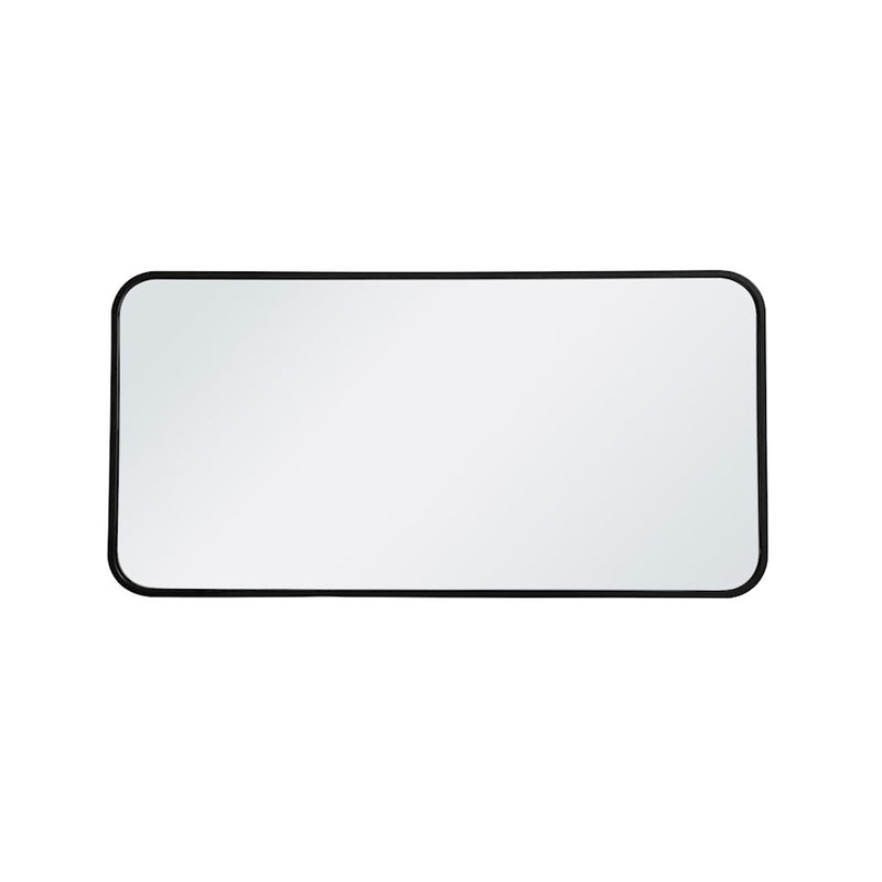 Elegant Decor Evermore Soft Corner Rectangular Mirror 18X36", Black