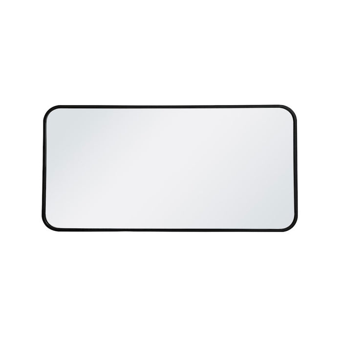 Elegant Decor Evermore Soft Corner Rectangular Mirror 18X36", Black