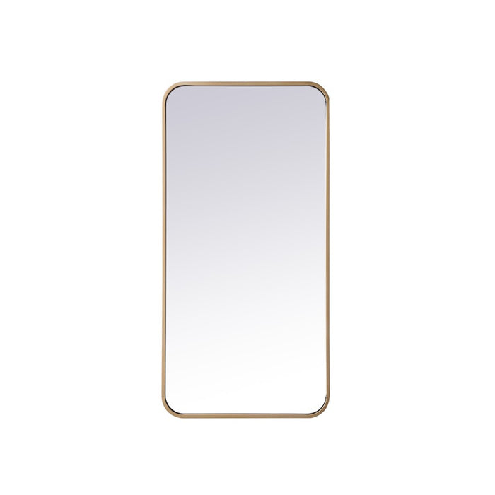 Elegant Decor Evermore Soft Corner Rectangular Mirror 18X36", Brass