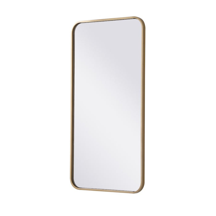 Elegant Decor Evermore Soft Corner Rectangular Mirror 18X36", Brass