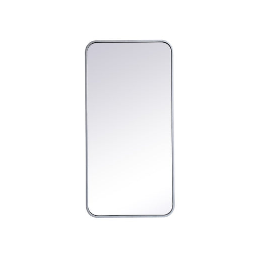 Elegant Decor Evermore Soft Corner Rectangular Mirror 18X36", Silver