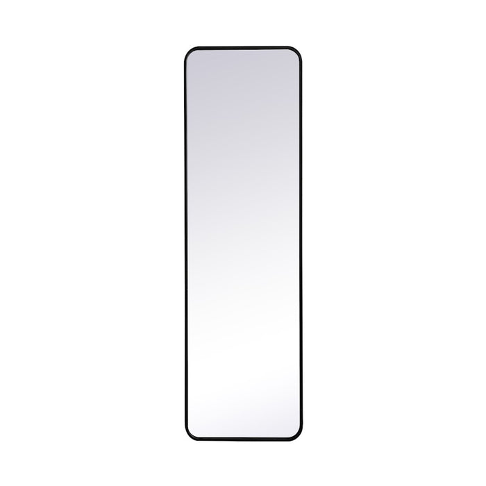 Elegant Decor Evermore Soft Corner Rectangular Mirror 18X60", Black