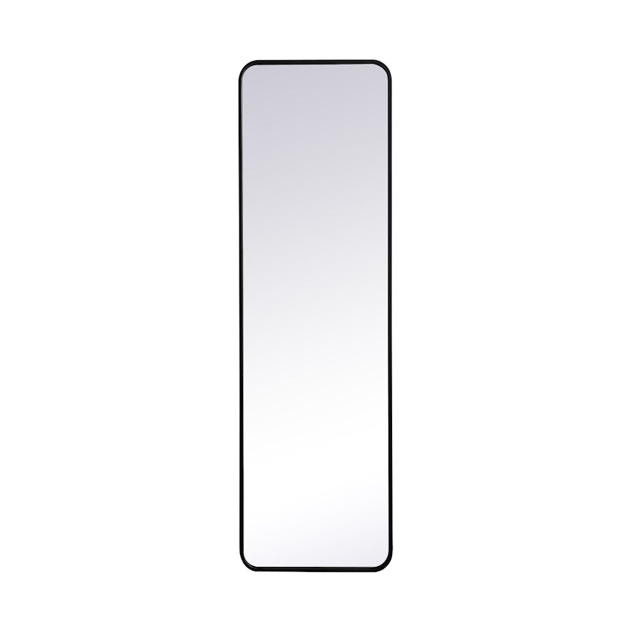 Elegant Decor Evermore Soft Corner Rectangular Mirror 18X60", Black