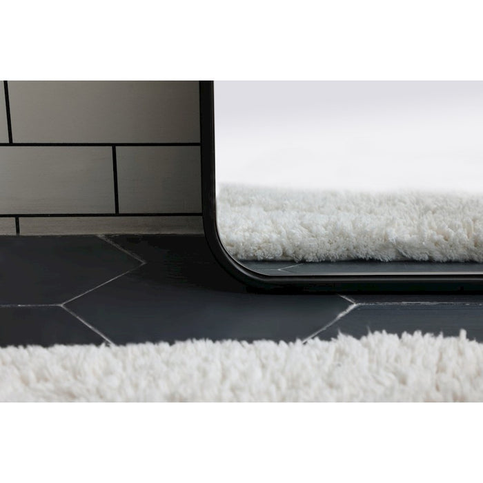 Elegant Decor Evermore Soft Corner Rectangular Mirror 18X60", Black