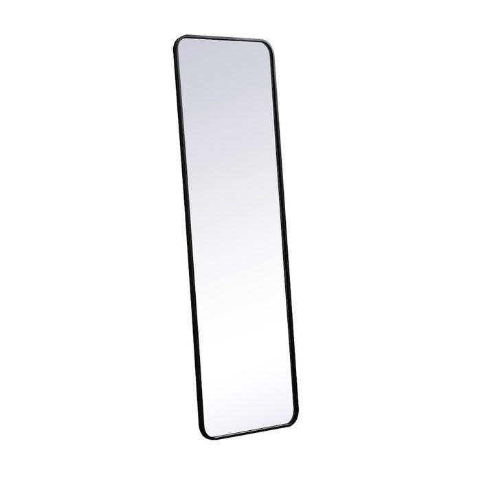 Elegant Decor Evermore Soft Corner Rectangular Mirror 18X60", Black
