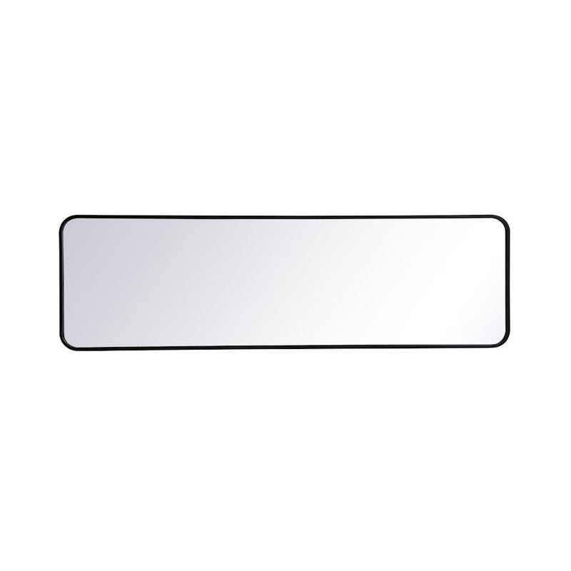 Elegant Decor Evermore Soft Corner Rectangular Mirror 18X60", Black