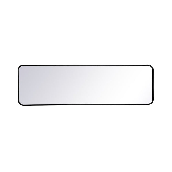 Elegant Decor Evermore Soft Corner Rectangular Mirror 18X60", Black