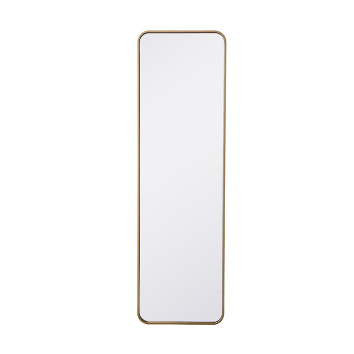 Elegant Decor Evermore Soft Corner Rectangular Mirror 18X60", Brass