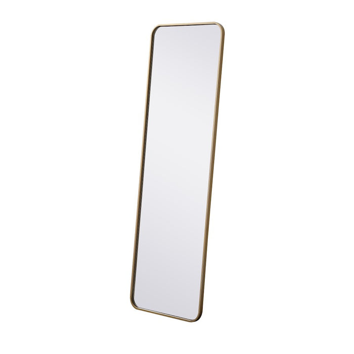 Elegant Decor Evermore Soft Corner Rectangular Mirror 18X60", Brass