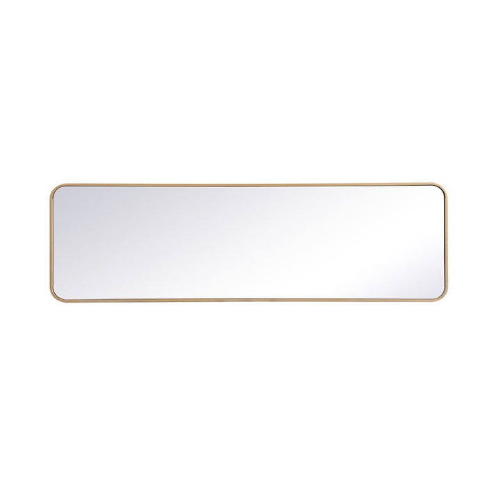 Elegant Decor Evermore Soft Corner Rectangular Mirror 18X60", Brass
