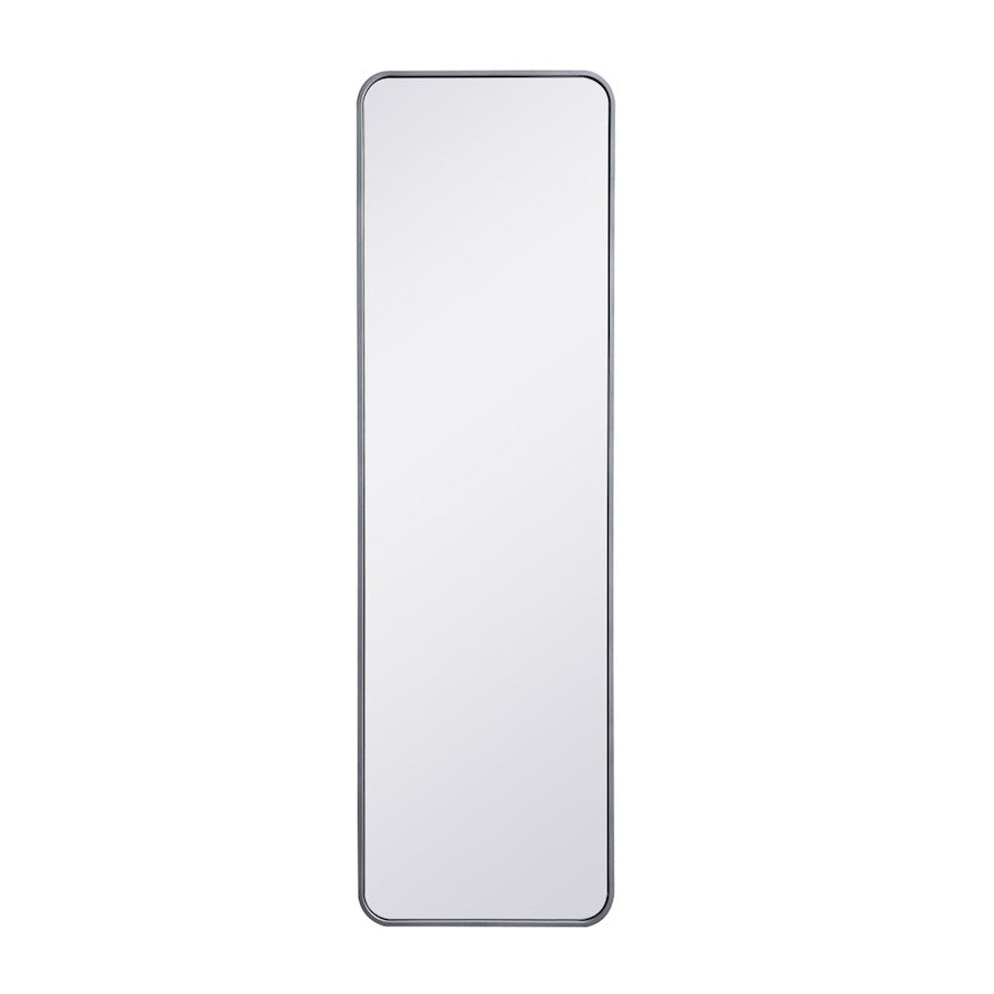 Elegant Decor Evermore Soft Corner Rectangular Mirror 18X60", Silver