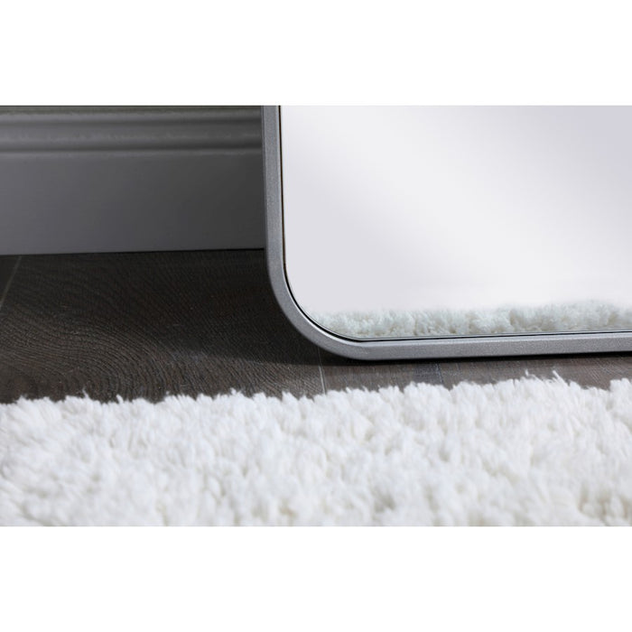 Elegant Decor Evermore Soft Corner Rectangular Mirror 18X60", Silver