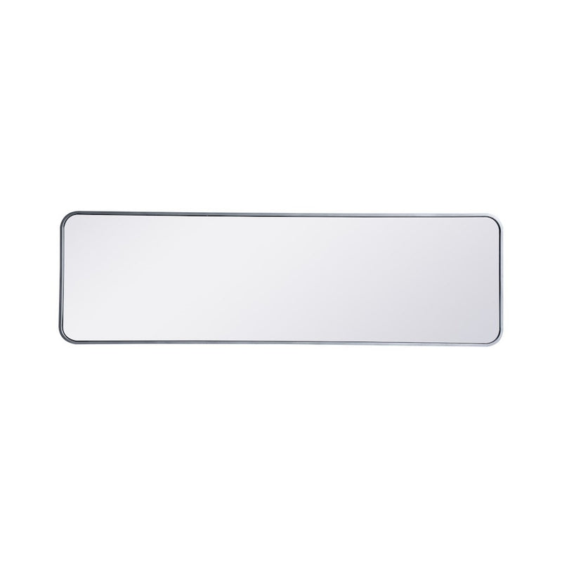 Elegant Decor Evermore Soft Corner Rectangular Mirror 18X60", Silver