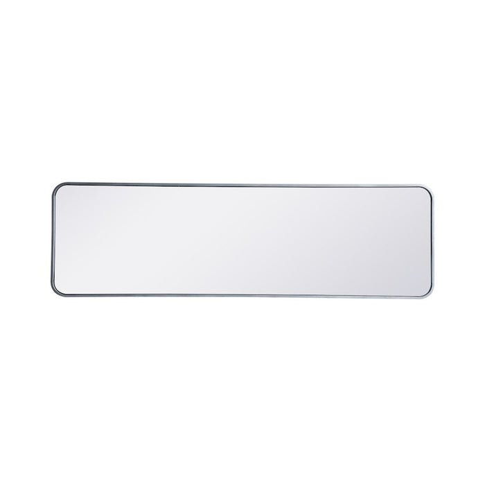 Elegant Decor Evermore Soft Corner Rectangular Mirror 18X60", Silver