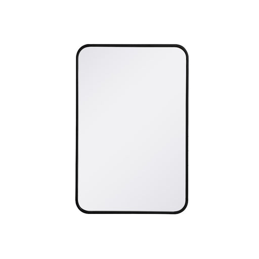 Elegant Decor Evermore Soft Corner Rectangular Mirror 20X30", Black