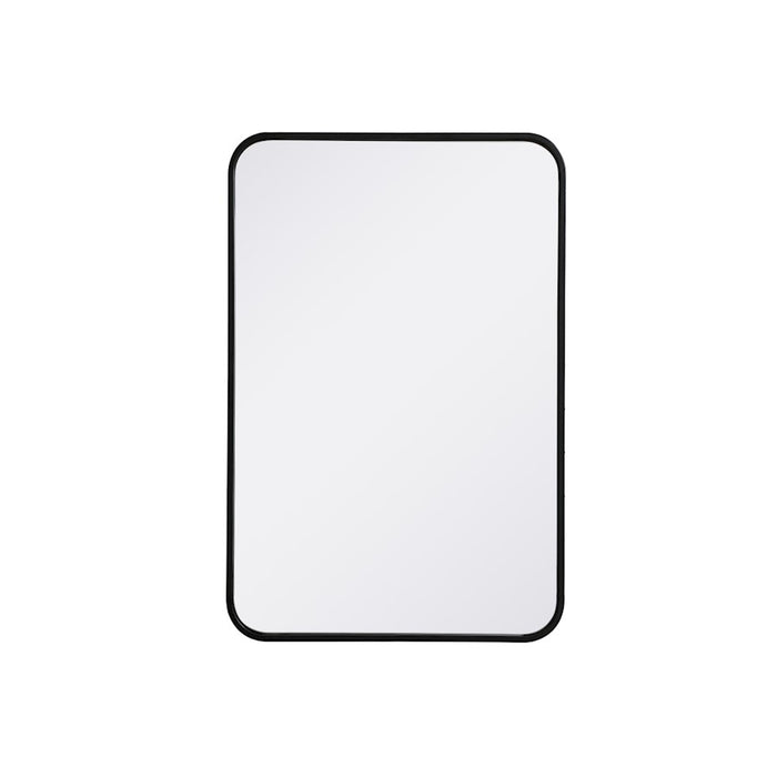 Elegant Decor Evermore Soft Corner Rectangular Mirror 20X30", Black